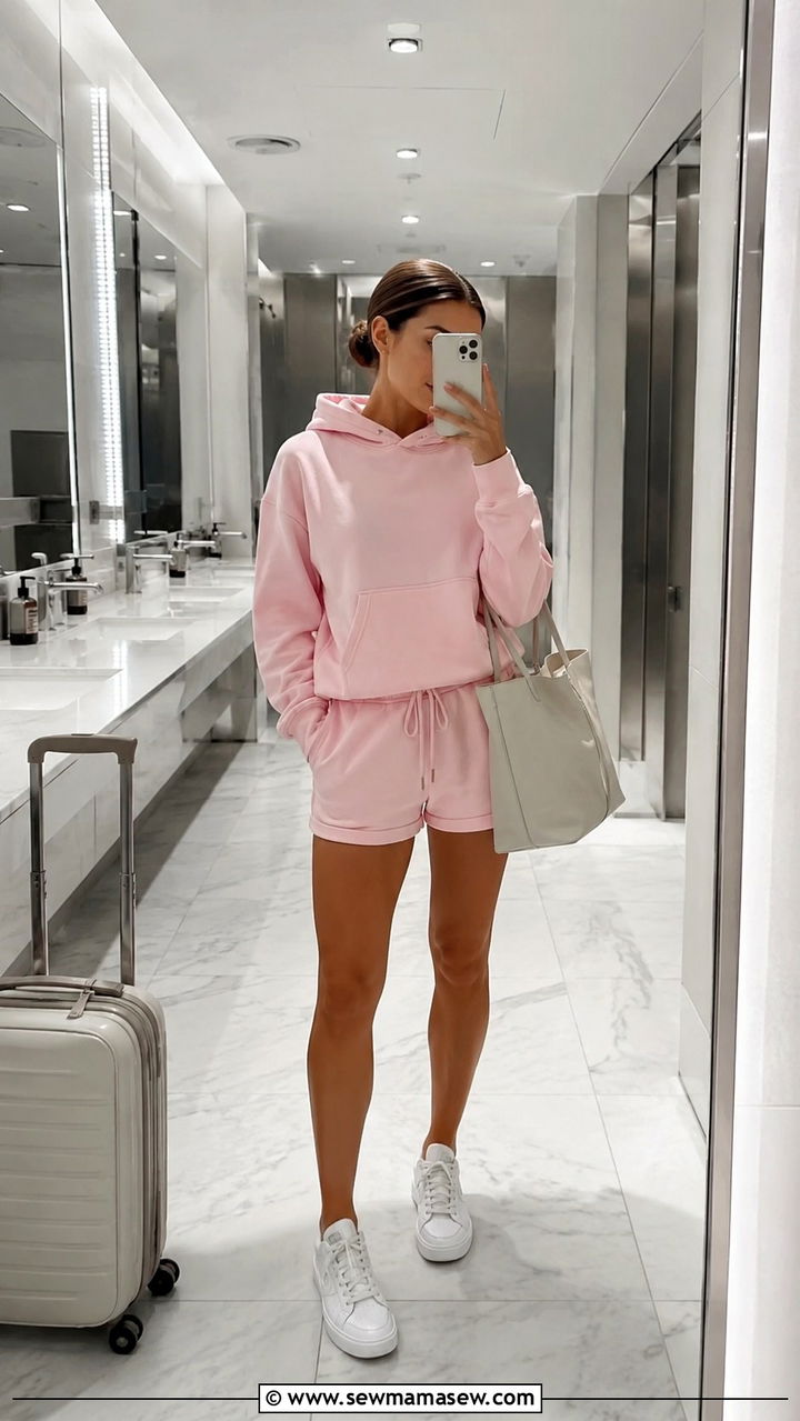 Matching Loungewear Set Airport Outfit - 25 Airport outfit ideas for warm destination