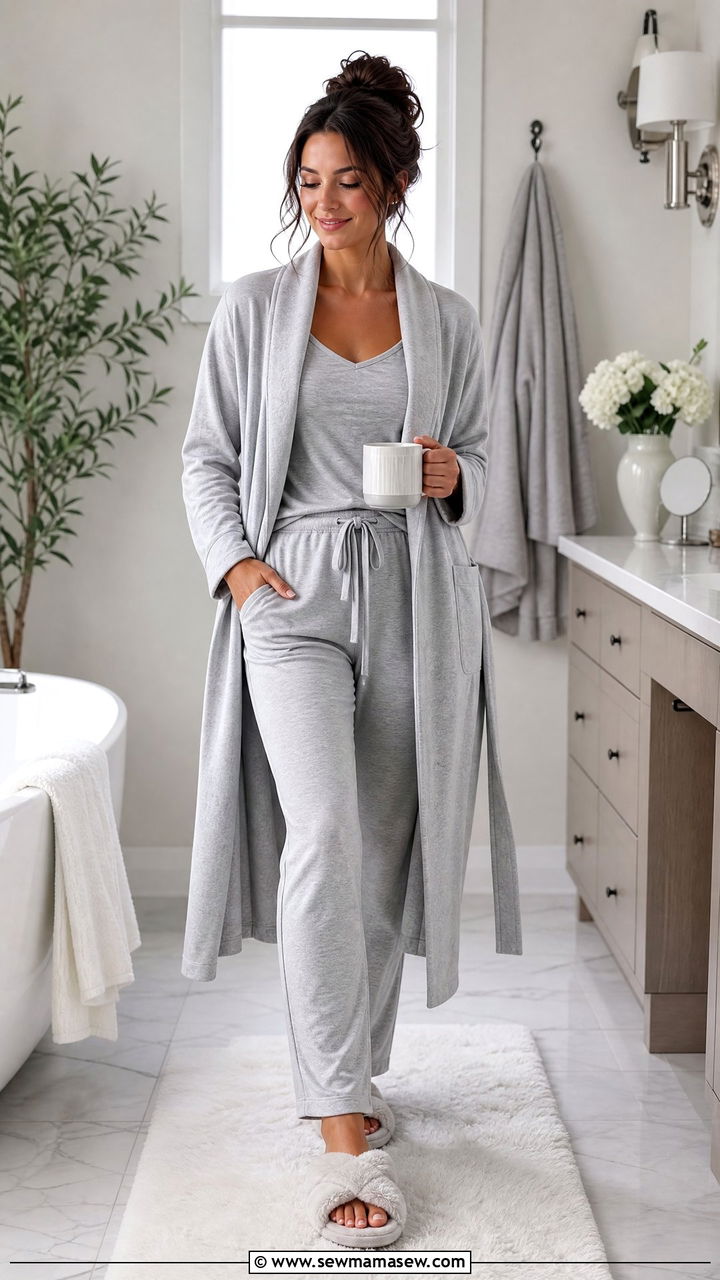 Matching Pajama Set with Robe - 25 Matching pajama outfit ideas