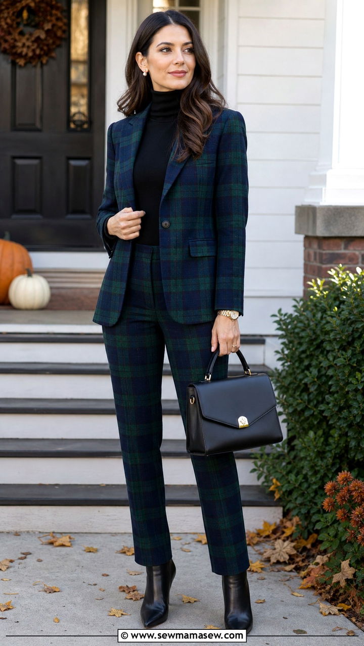 Matching Plaid Two Piece Set For Fall - 40 matching set outfits