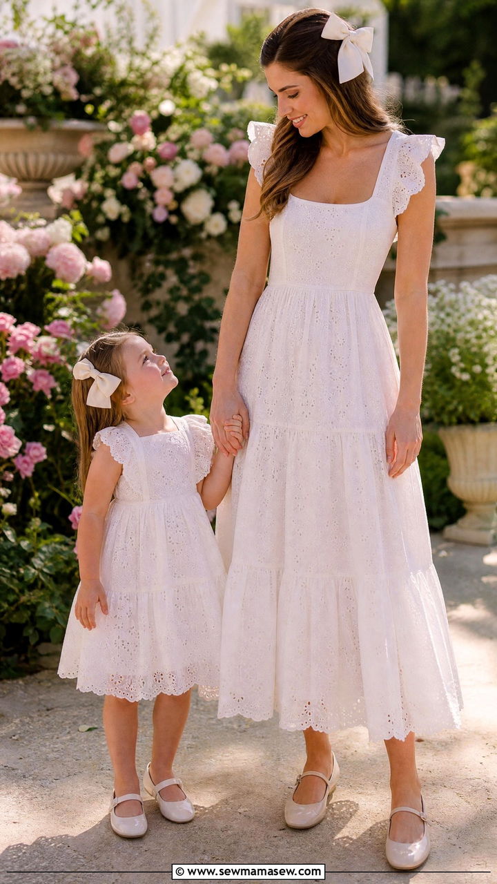 Matching Ruffle Dresses With Mary Janes - 30 Summer mother daughter outfits