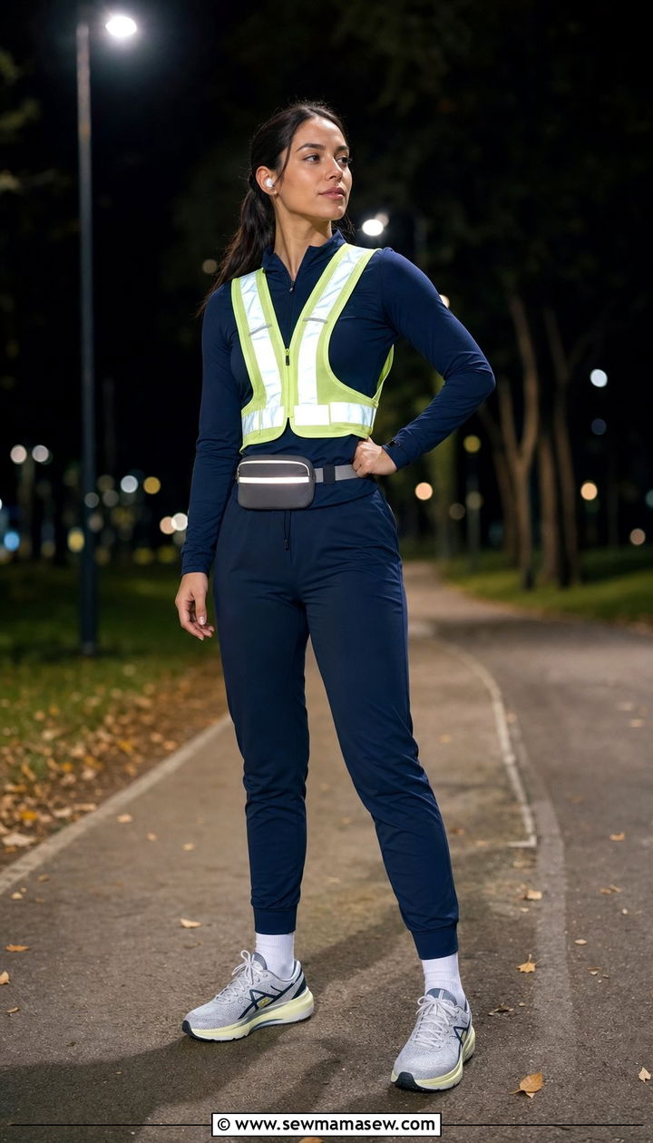 Matching Running Set with Visibility Vest - 25 Evening run outfit ideas