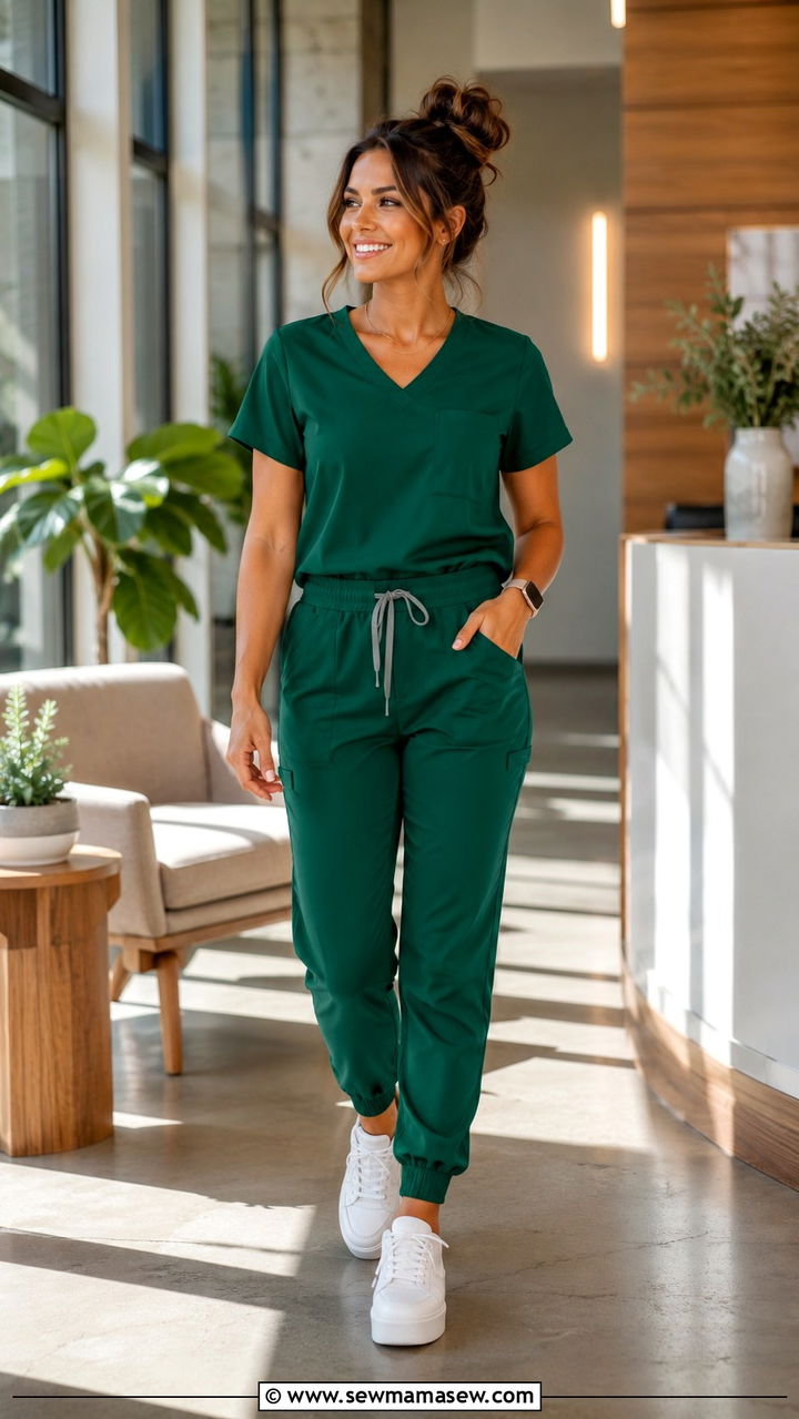 Matching Scrub Set With Sneakers - 30 Cute scrubs outfits