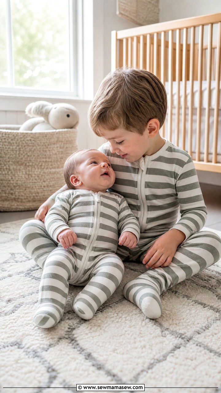 Matching Sibling Pajama Set - 20 Baby announcement outfit ideas