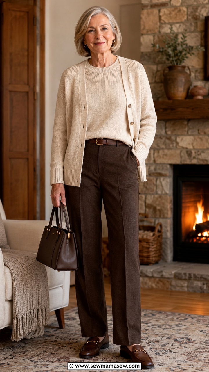 Matching Sweater Set with Trousers - 30 Outfit ideas for boomer women