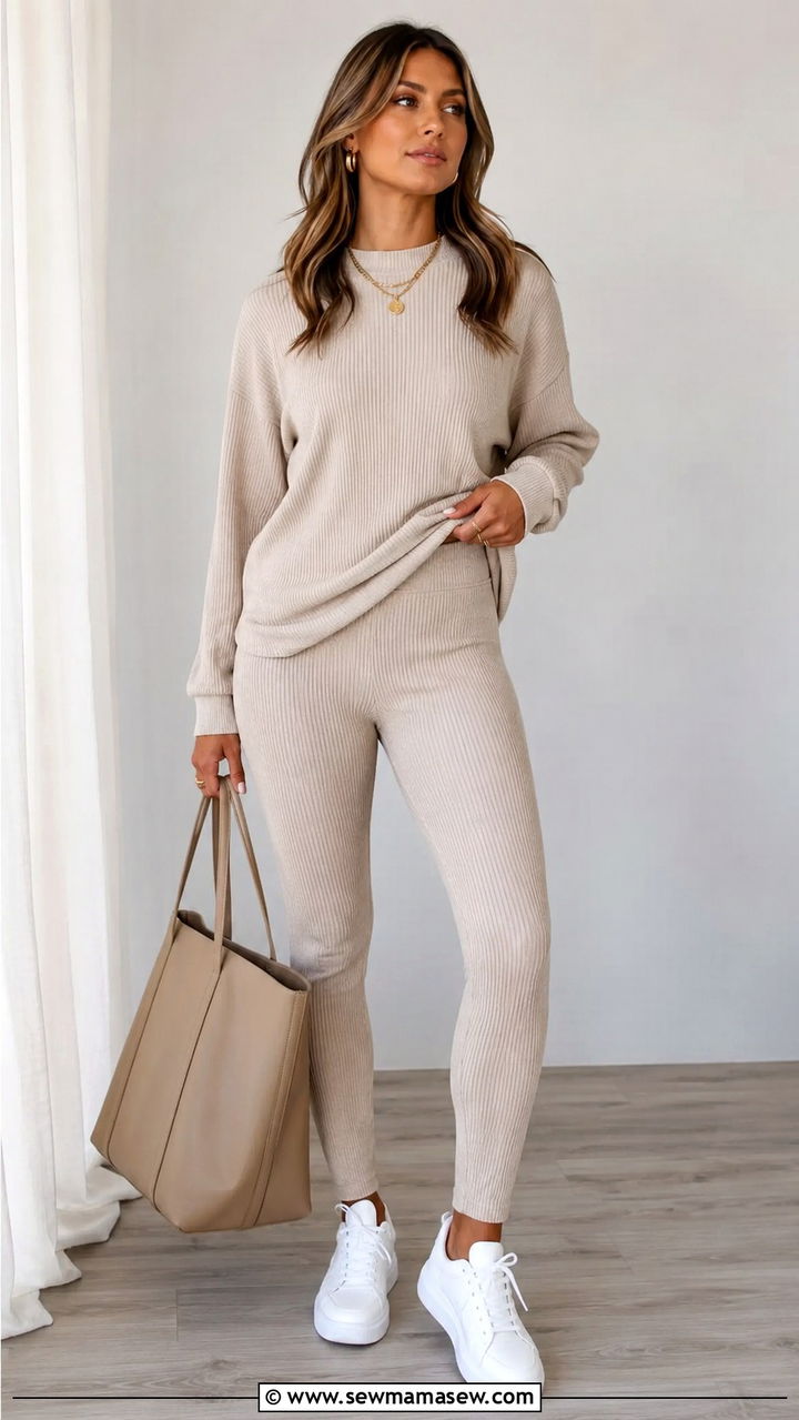 Matching Sweatshirt and Leggings Set - 30 Sweatshirt and leggings outfit ideas