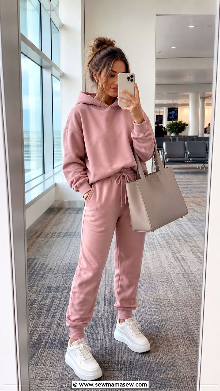 Matching Sweatsuit Set Airport Look - 40 Spring airport outfits