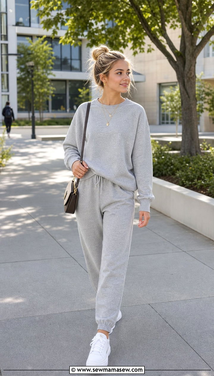 Matching Sweatsuit Set Outfit - 35 Back to school outfit ideas college freshman