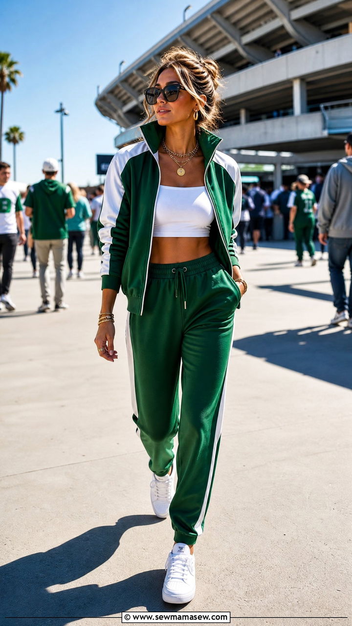Matching Track Set And Crop Top Outfit - 35 Gameday outfit ideas spring