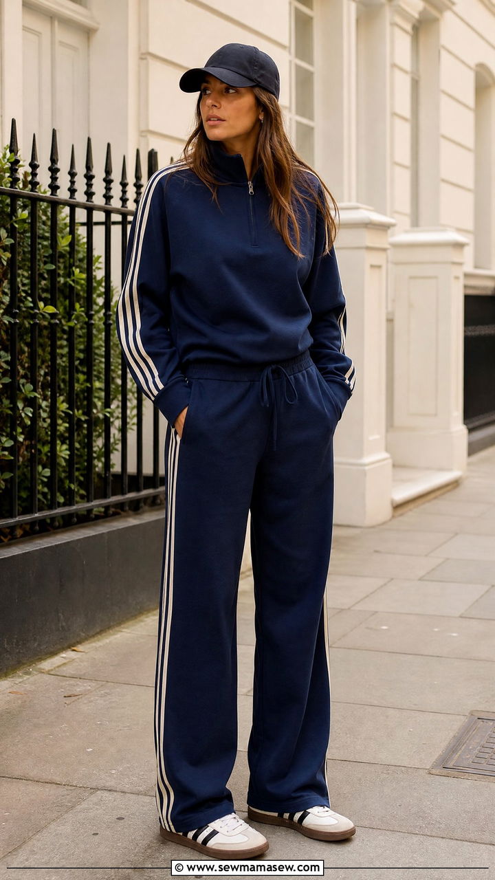 Matching Track Suit with Retro Sneakers - 30 Loungewear outfit ideas spring