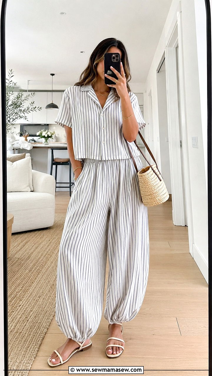 Matching Two Piece Balloon Pants Co Ord Set - 25 balloon pants outfits aesthetic