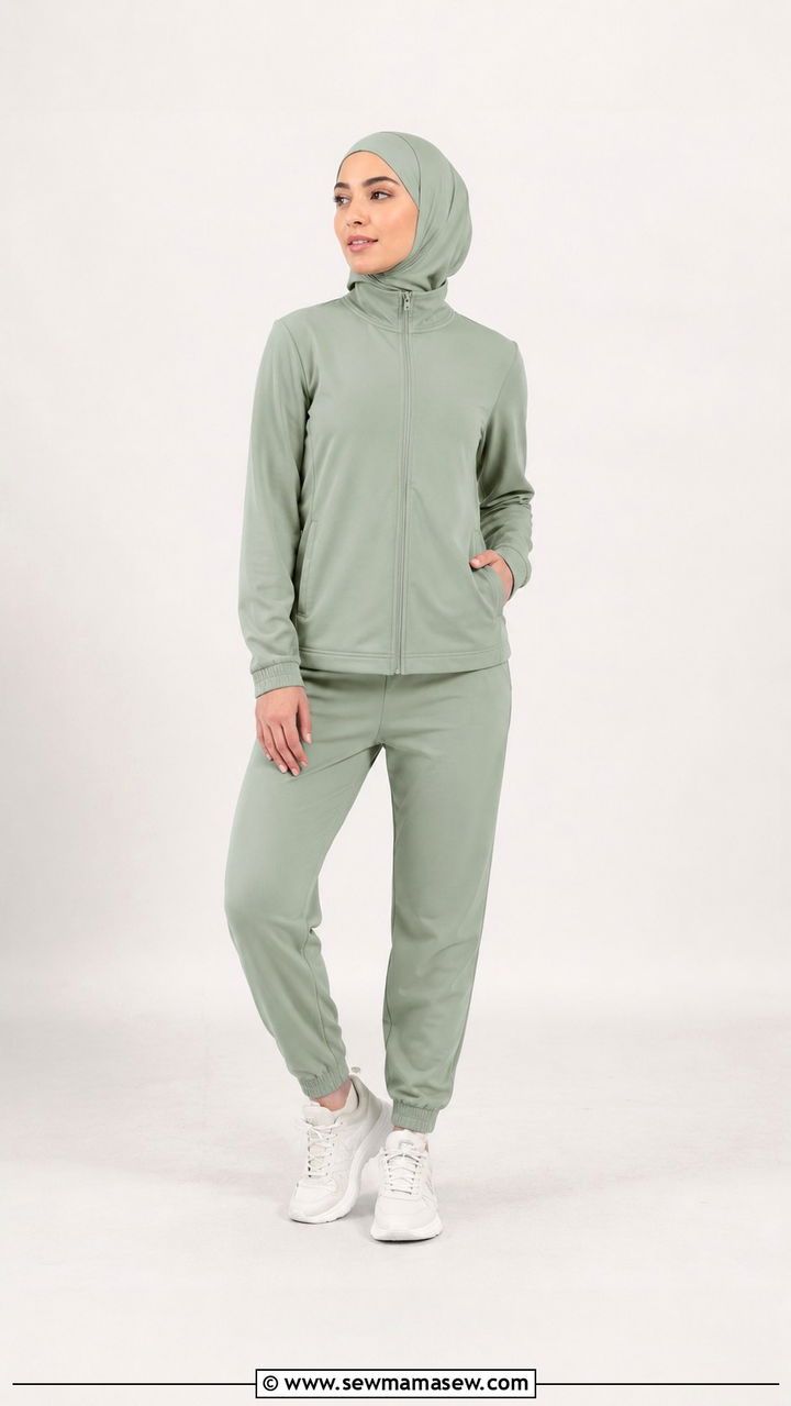 Matching Two Piece Tracksuit Set - 25 Modest gym outfit ideas with hijab