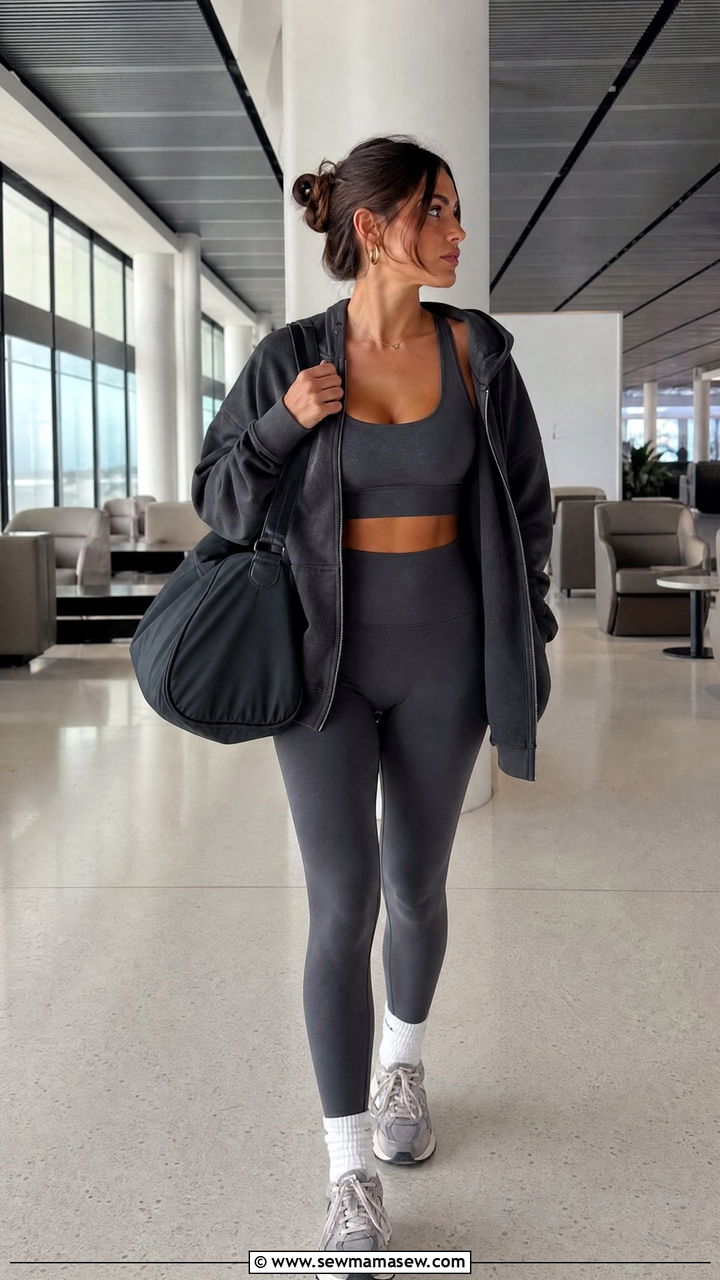 Matching Workout Set Outfit - 25 Carry on only outfit ideas