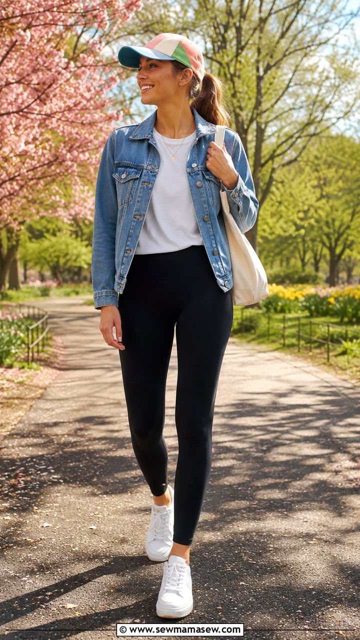 Matching Yoga Set With Oversized Button Down Shirt - 30 spring sporty chic outfits