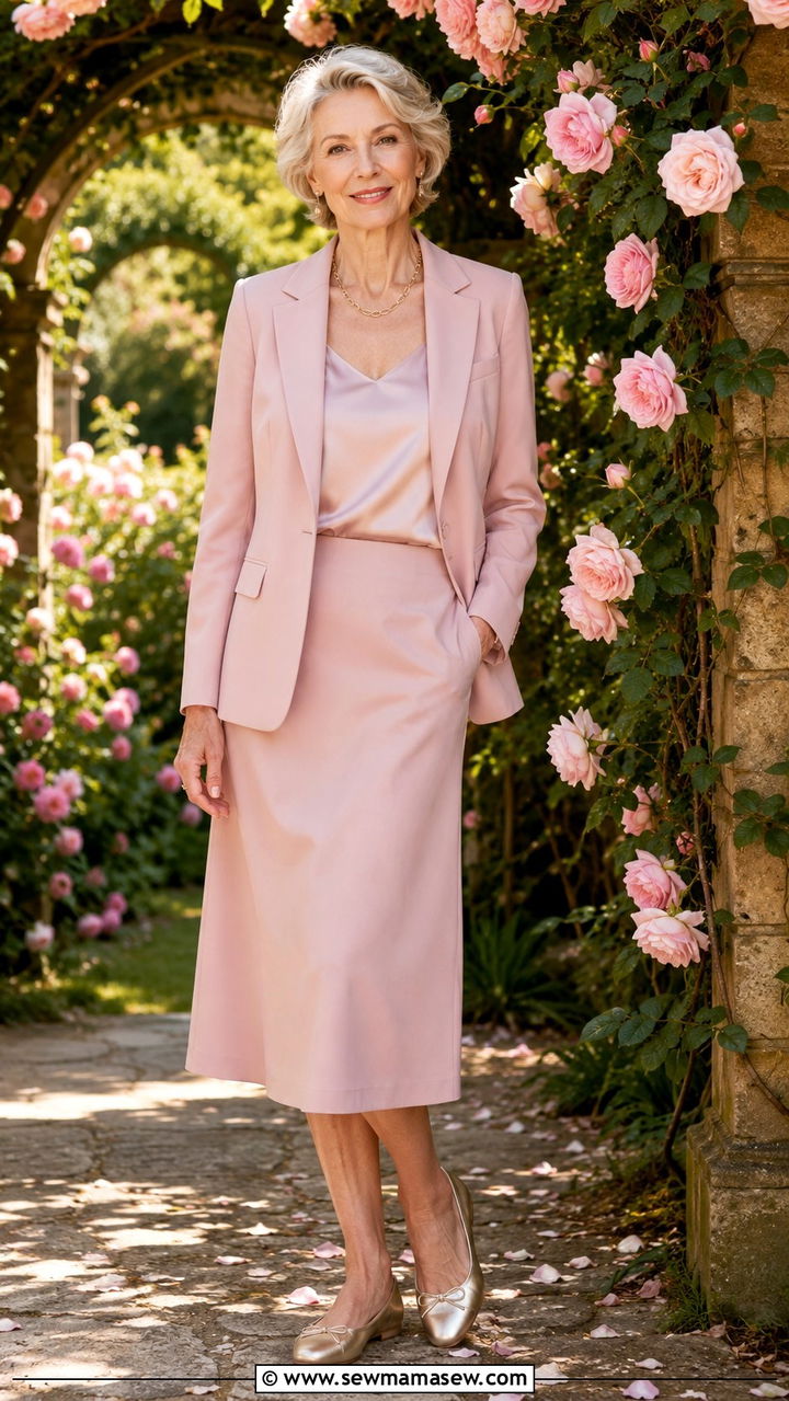 Matching blazer and midi skirt set - 20 How to style a blazer over 60