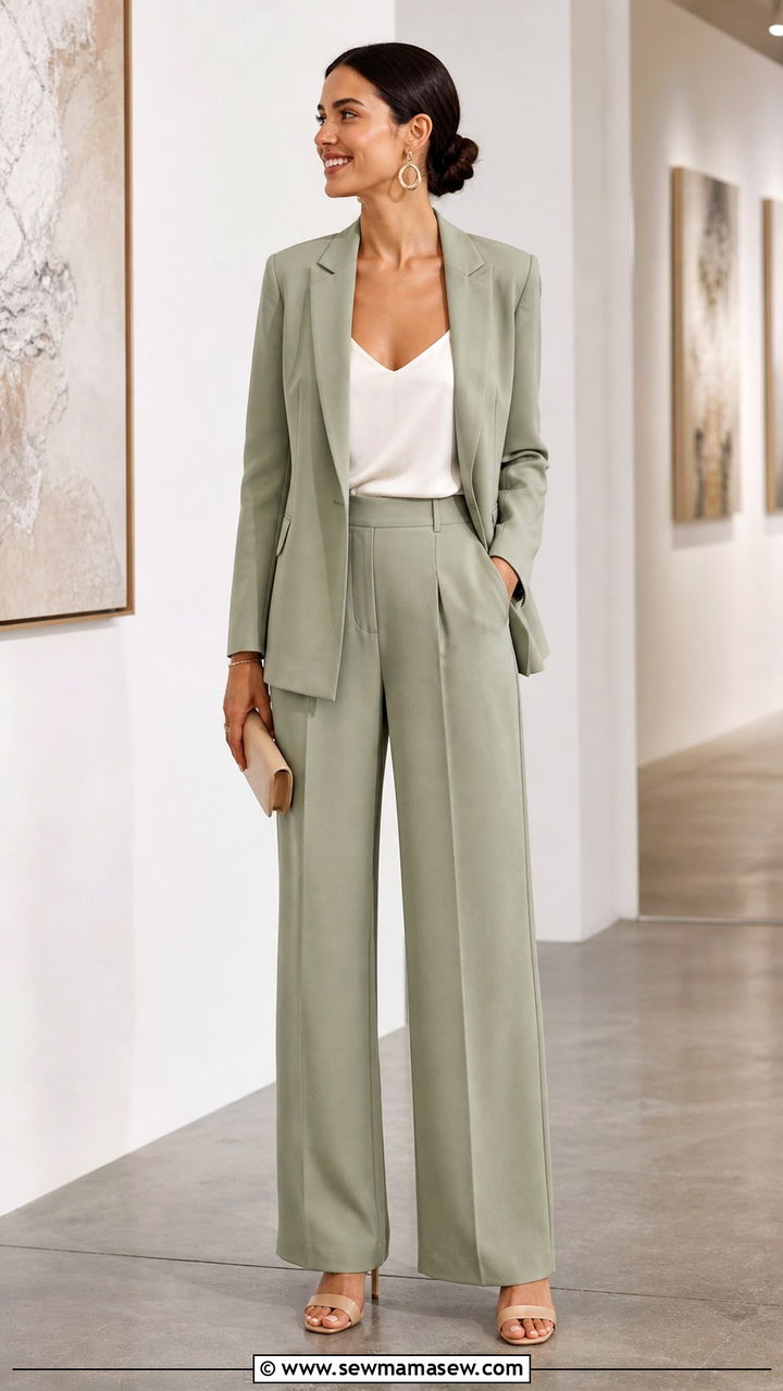 Matching blazer and trouser set - 40 Hot weather vacation outfit ideas