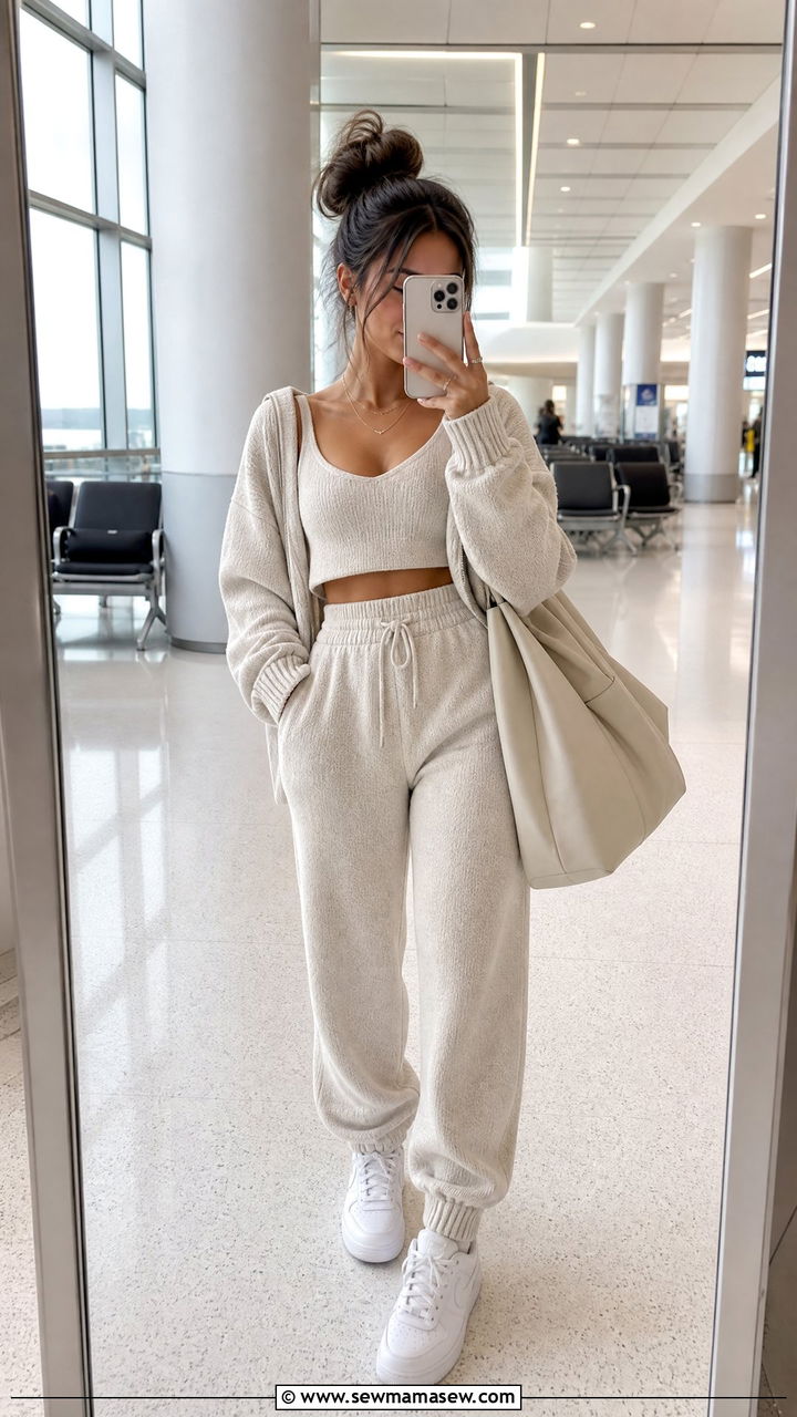 Matching knit lounge set outfit - 30 Cute outfits for short women