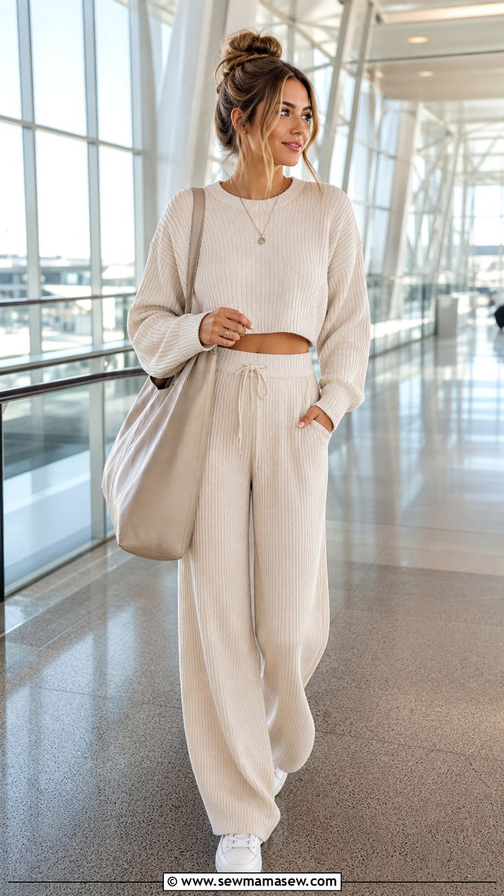 Matching knit lounge set outfit - 40 It girl outfit ideas