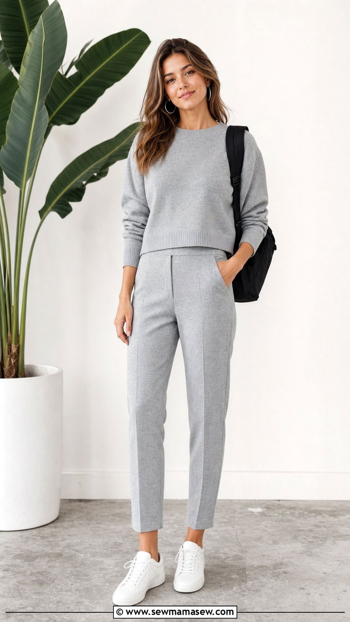 Matching knit two piece set outfit - 35 Business casual outfits for young professionals