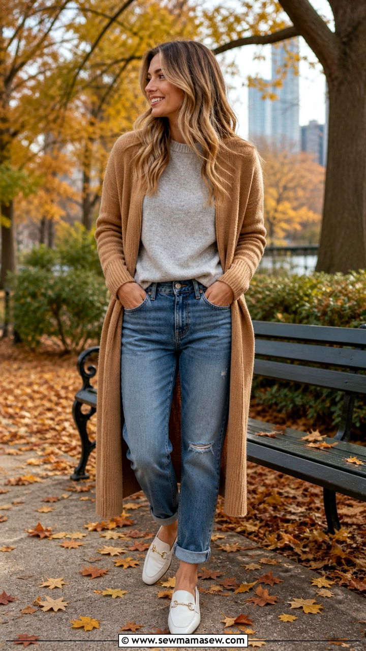 Matching legging set with long coat - 40 What to wear in Chicago