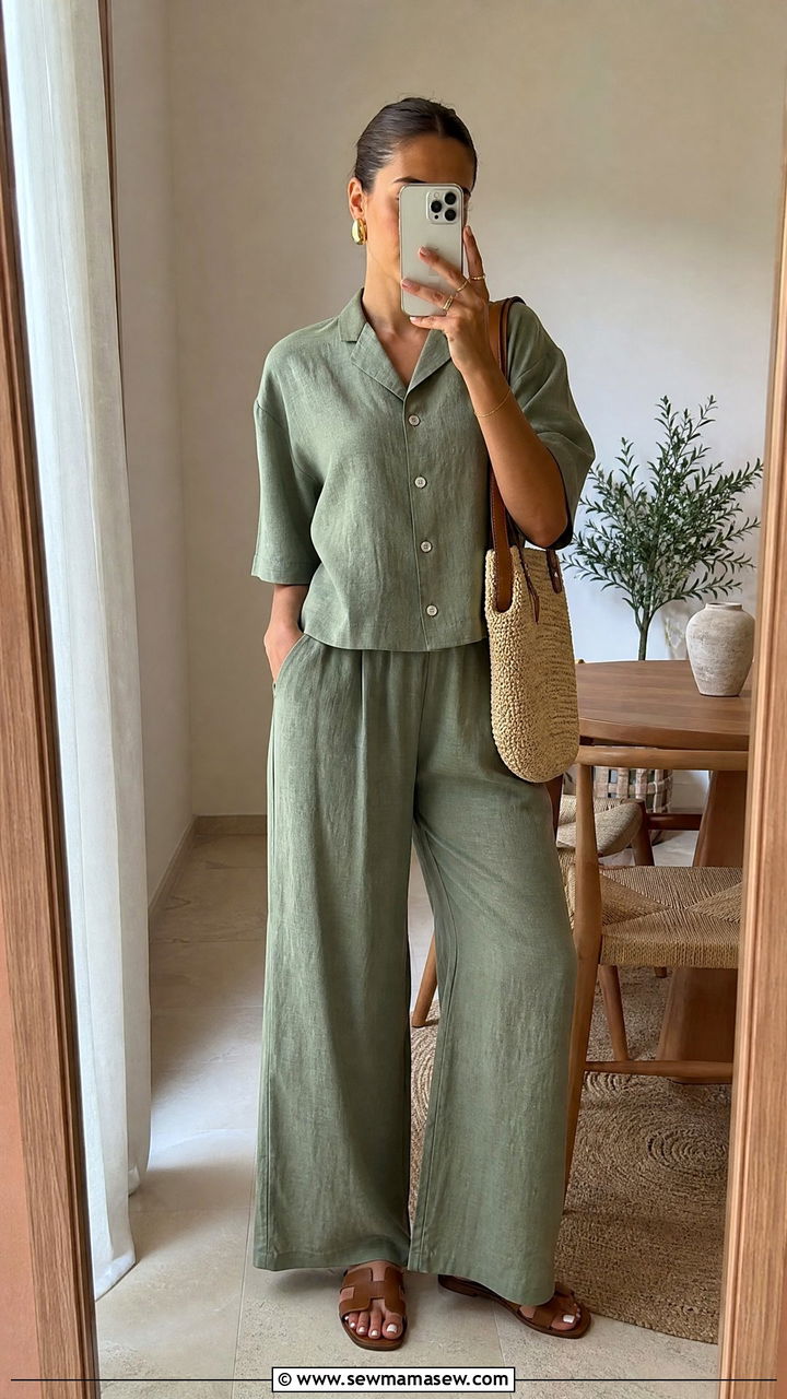 Matching linen co ord set - 30 Muggy weather outfit ideas