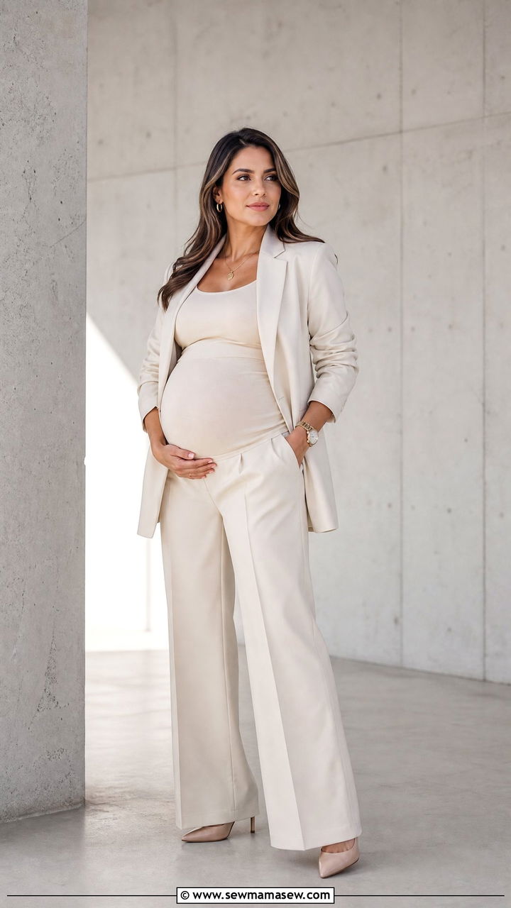 Maternity Blazer Suit Photoshoot Outfit - 25 Maternity photo outfit ideas 2026