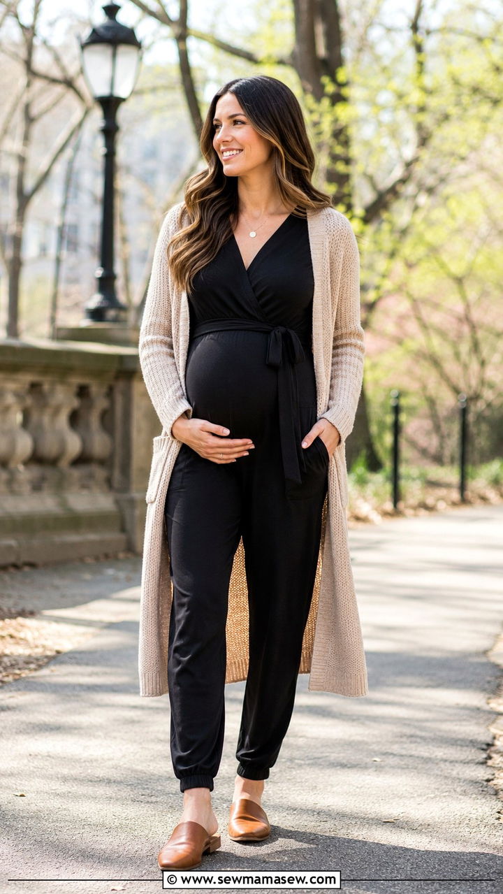 Maternity Jumpsuit With Cardigan Outfit - 20 Maternity outfit ideas first trimester bump