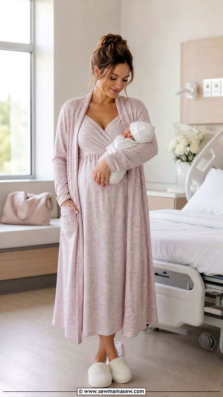 Maternity Robe and Nightgown - 20 Maternity outfit ideas hospital bag