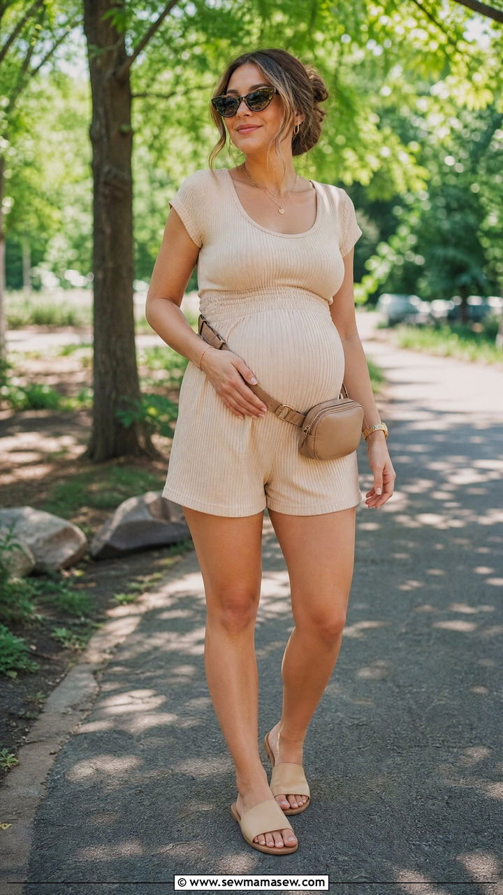 Maternity Romper Summer Look - 30 Summer maternity outfit ideas