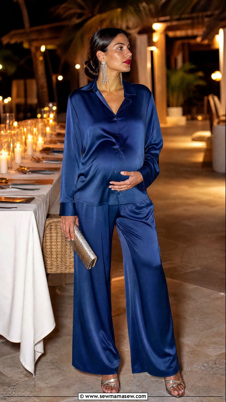 Maternity Satin Co Ord Set Evening Vacation - 30 Maternity vacation outfits