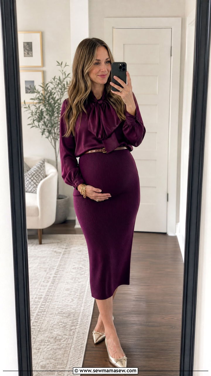 Maternity Skirt and Blouse Set - 35 Maternity wedding guest outfits