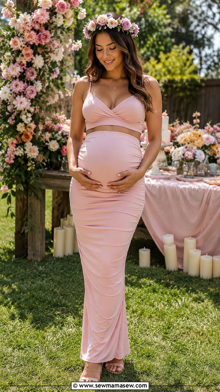 Maternity Two Piece Set for Baby Shower - 25 outfit ideas for pregnant women