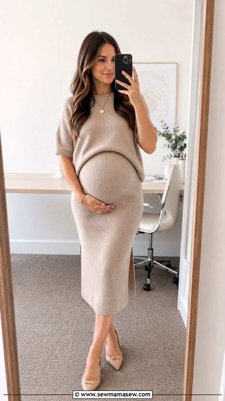 Maternity Two Piece Set for Office - 25 work outfits for pregnant women