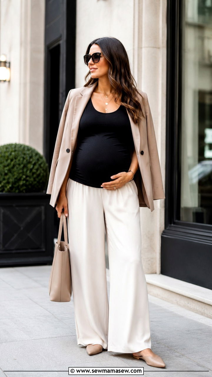Maternity Wide Leg Pants Outfit - 20 Maternity outfit ideas third trimester
