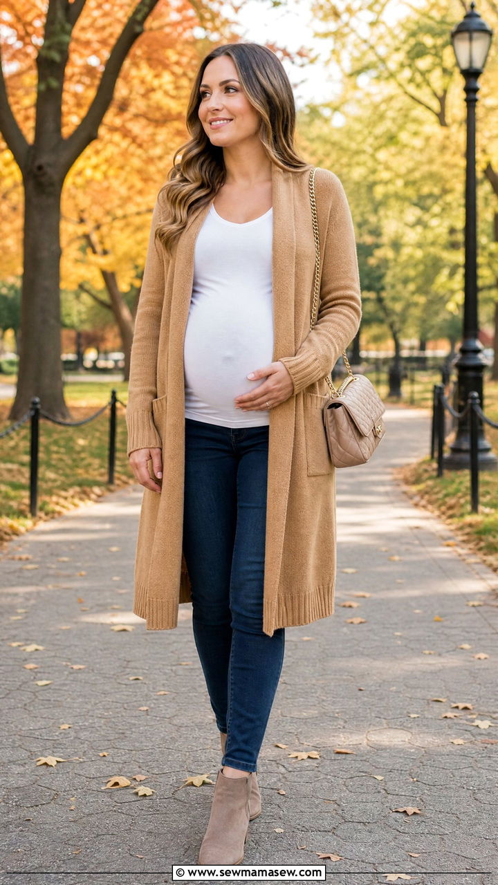 Maternity cardigan outfit - 40 Maternity outfit ideas