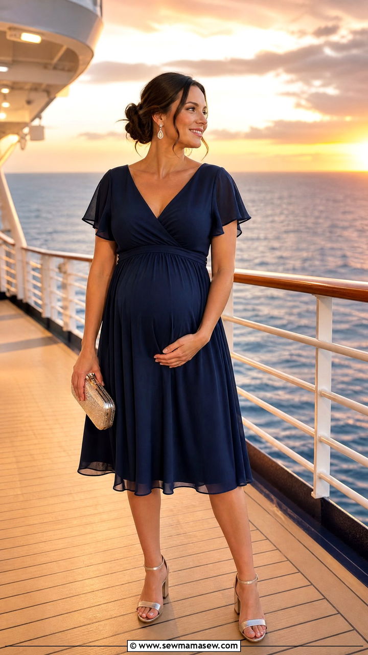 Maternity cocktail dress for cruise formal night - 30 Maternity outfit ideas for vacation
