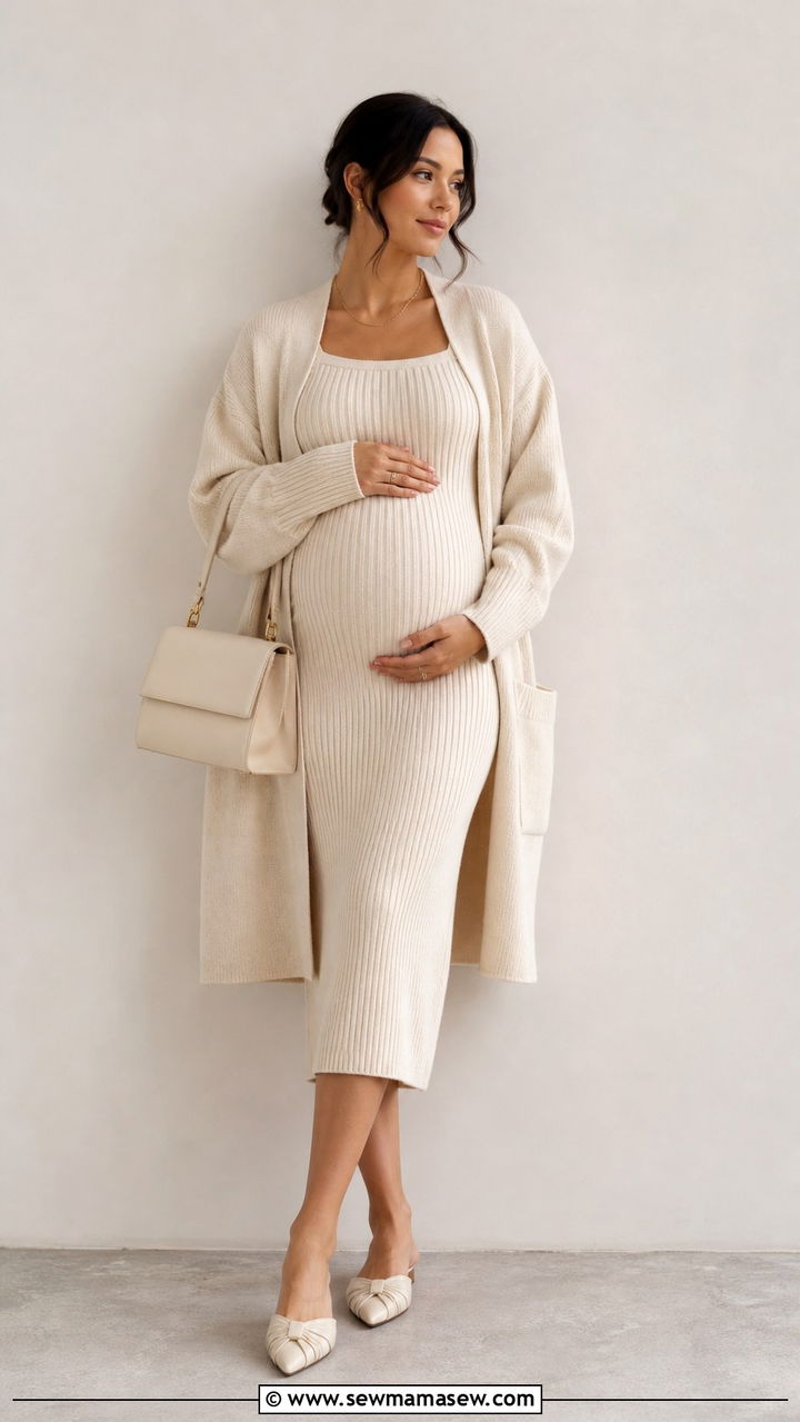 Maternity monochrome outfit - 40 Maternity outfit ideas