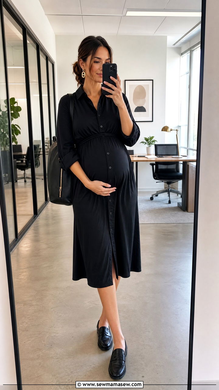 Maternity shirt dress interview outfit - 25 Maternity outfit ideas job interview