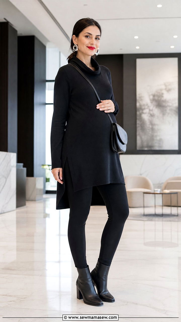 Maternity tunic and leggings interview outfit - 25 Maternity outfit ideas job interview