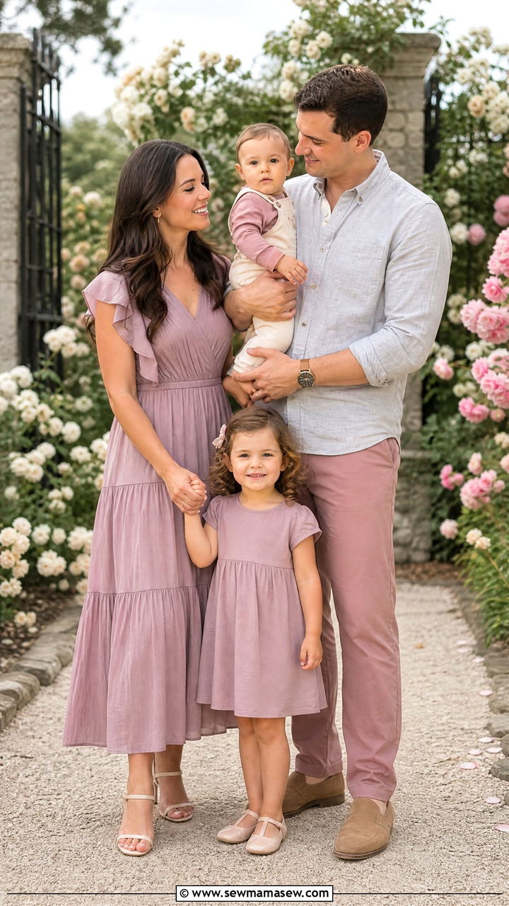 Mauve And Dusty Rose Family Outfit - 30 Matching spring family outfits