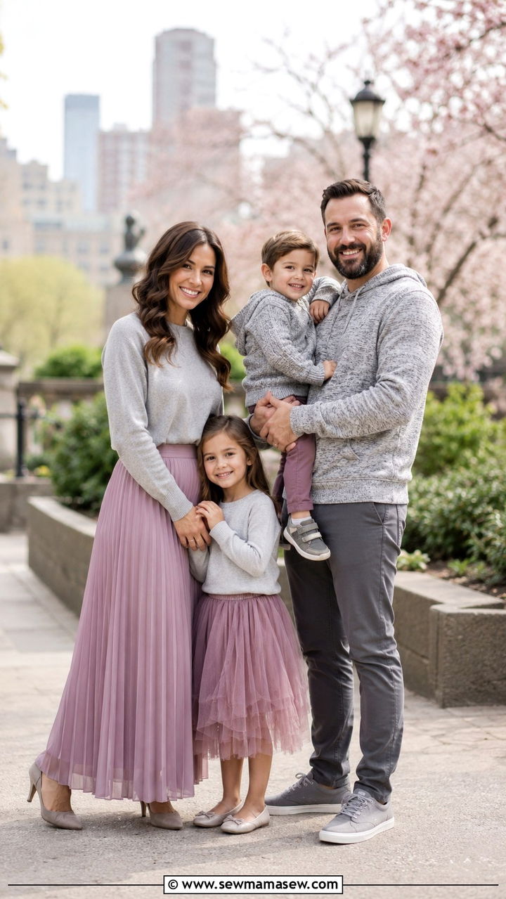 Mauve And Heather Family Photo Outfits - 30 classy family photo outfits