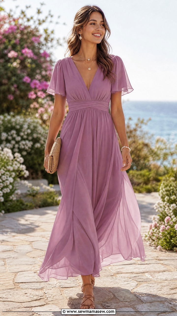 Mauve Chiffon Dress Wedding Guest - 25 Mauve wedding guest dress outfit ideas