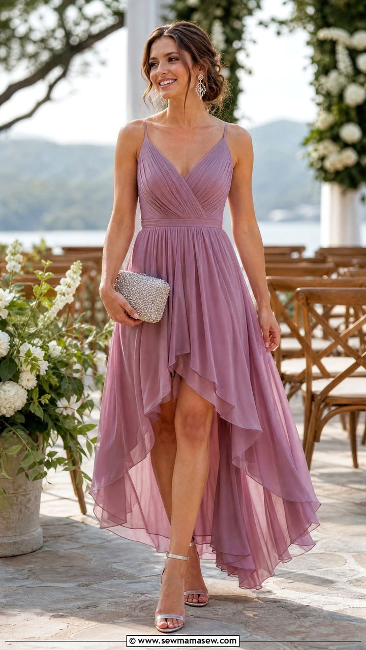 Mauve High Low Dress Wedding Guest - 25 Mauve wedding guest dress outfit ideas