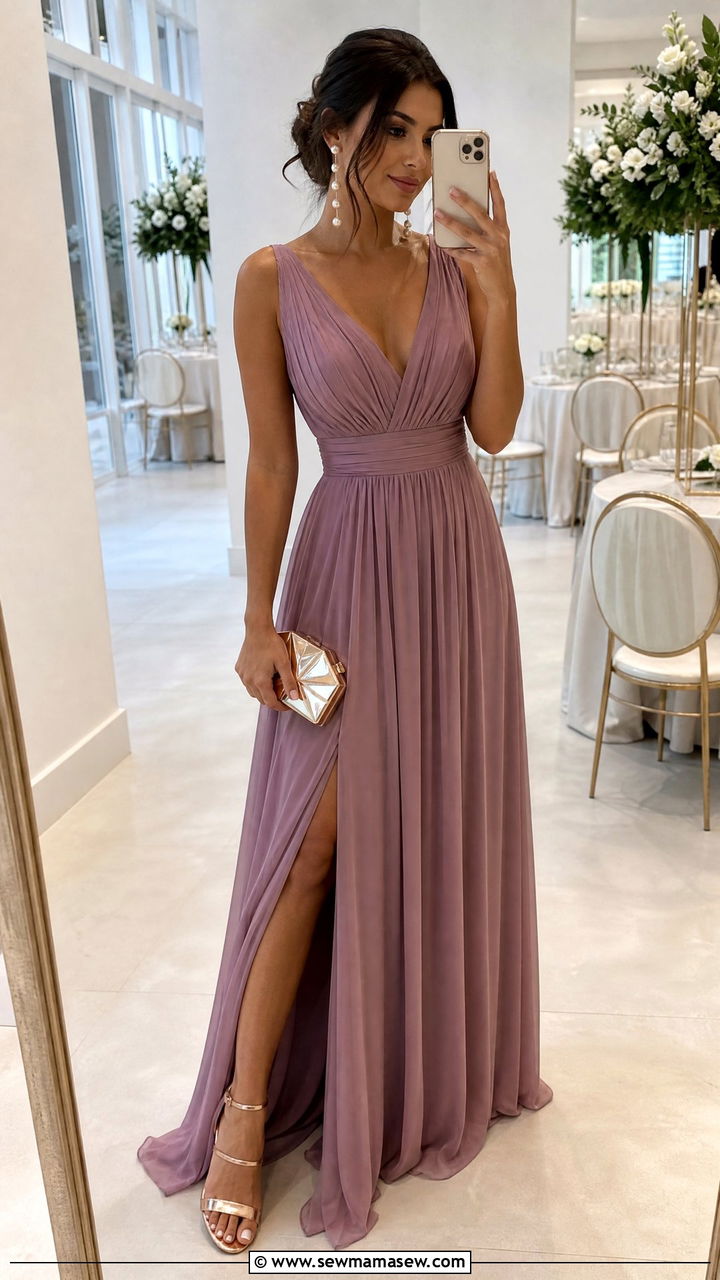 Mauve Maxi Dress Wedding Guest - 25 Mauve wedding guest dress outfit ideas