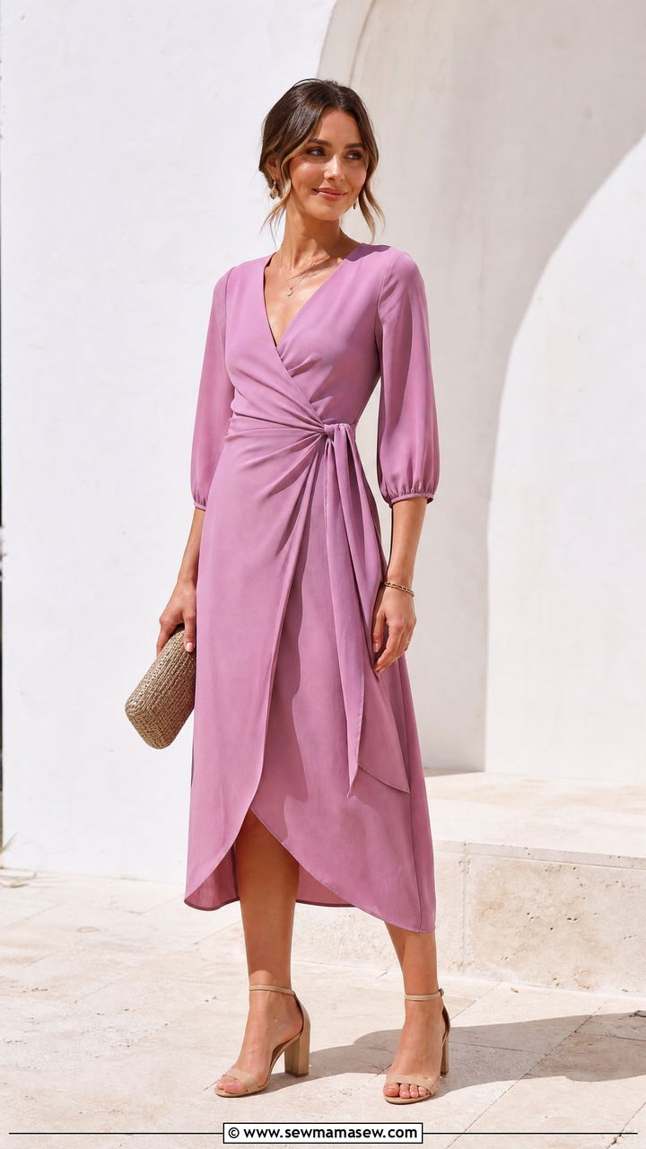 Mauve Wrap Dress Wedding Guest - 25 Mauve wedding guest dress outfit ideas
