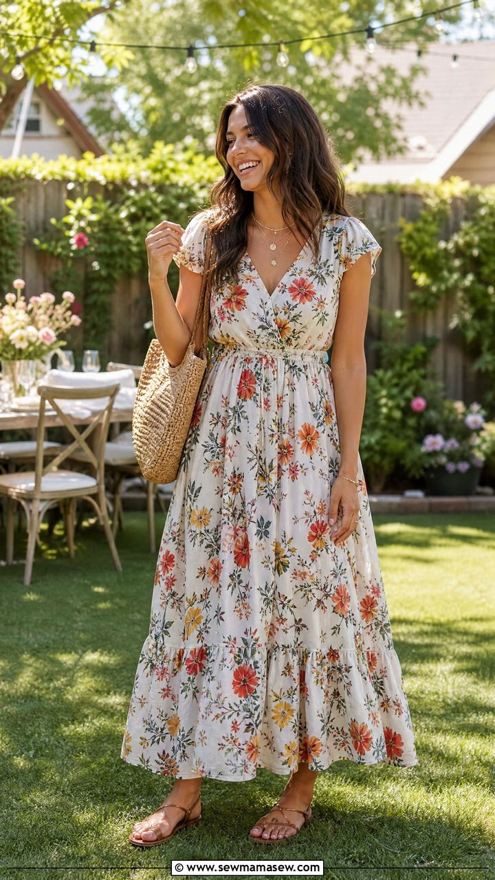 Maxi Dress And Sandals Outfit For Housewarming Party - 35 Housewarming party outfit ideas