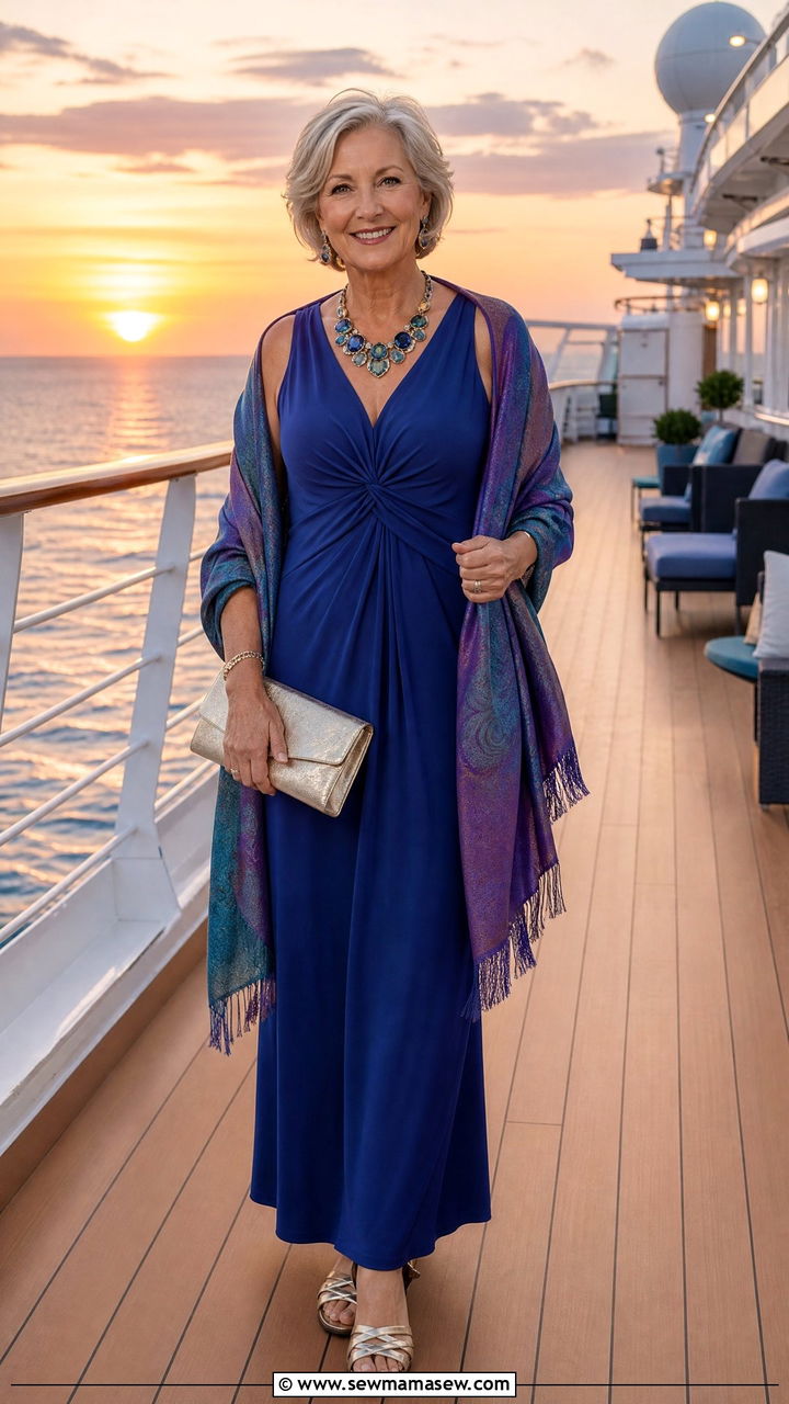 Maxi Dress And Statement Necklace Cruise Retirement Outfit - 20 Retirement outfit ideas 2026