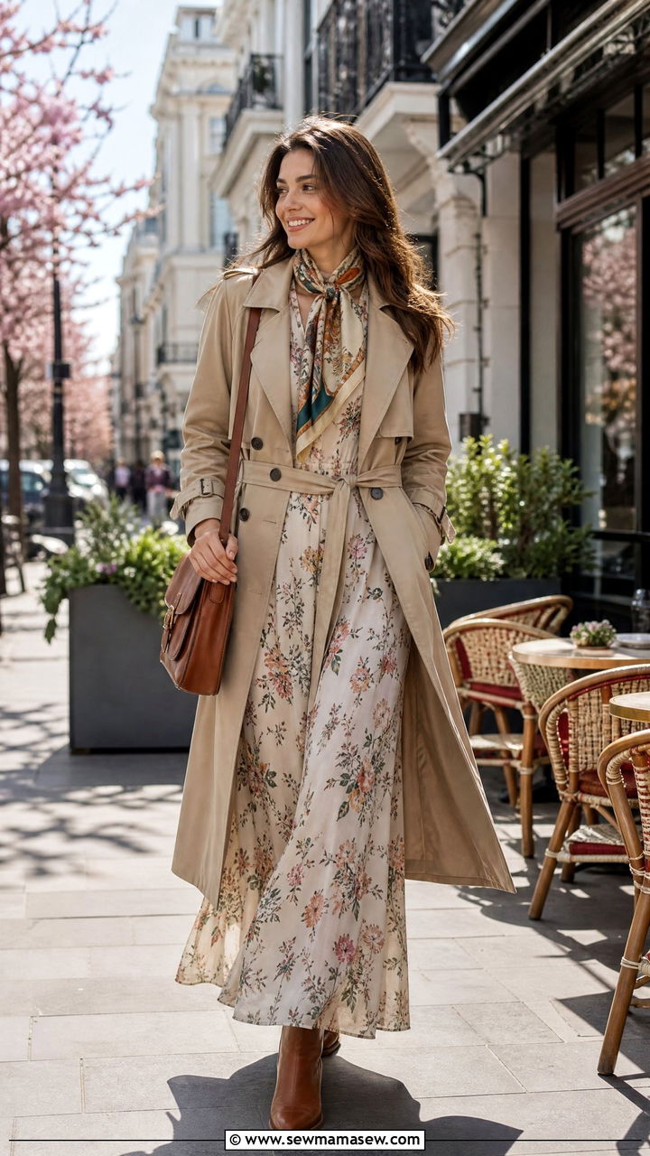 Maxi Dress Brunch Outfit With Trench Coat - 25 Brunch outfit ideas with a maxi dress