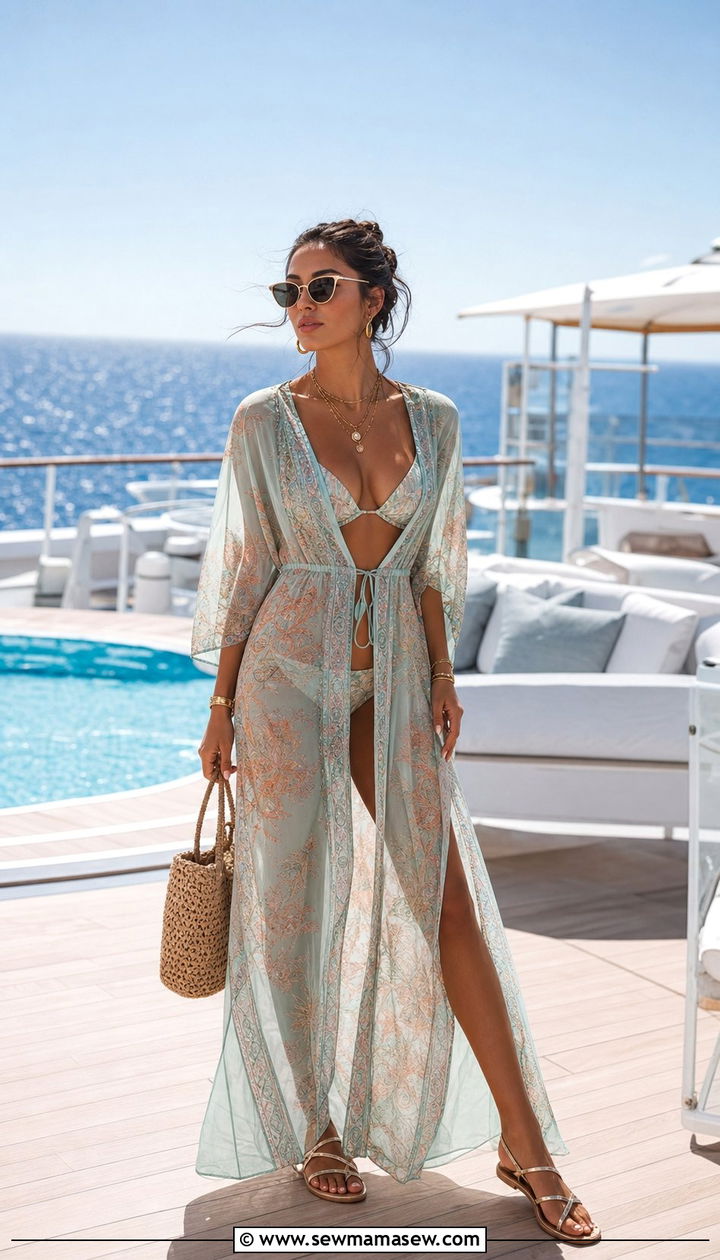 Maxi Dress Cover Up Over Bikini - 25 Cruise pool day outfit ideas