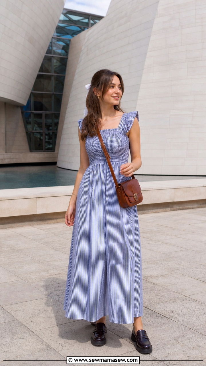 Maxi Dress Outfit With Chunky Loafers And A Crossbody Bag - 40 maxi dress outfit ideas