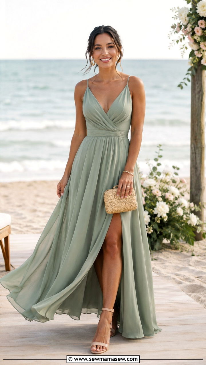 Maxi Dress Wedding Guest Outfit for Short Women - 25 Wedding guest outfit ideas short women